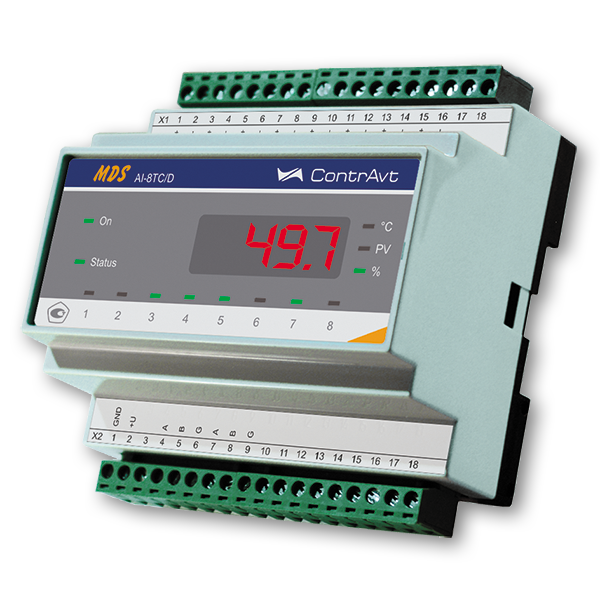 Модуль ввода сигналов термопар, тока и напряжения КОНТРАВТ MDS AI-8TC/D-B4 Устройства сопряжения